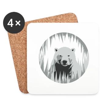 Polar bear - Coasters (set of 4) - white - Front