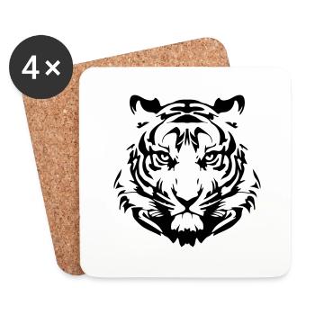 tiger - Coasters (set of 4) - white - Front