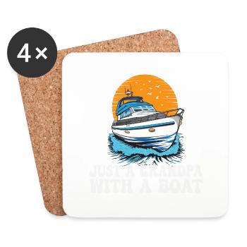 Just a Grandpa with a Boat Retired Pontoon King - Untersetzer (4er-Set) - Weiß - Vorne