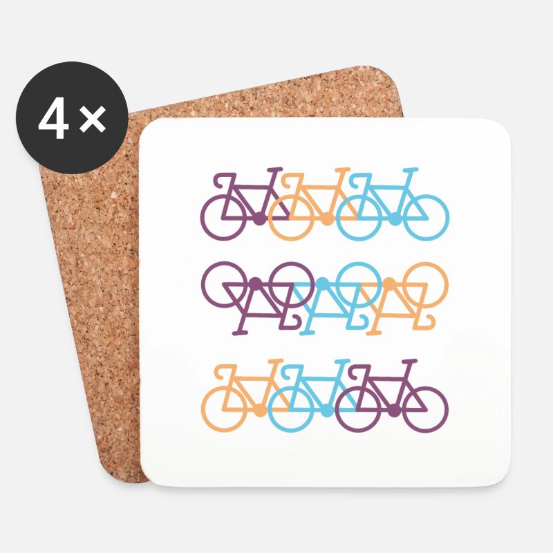 Fahrrad - Untersetzer (4er-Set) - Weiß