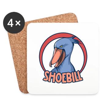 Shoebill Bird Ornithologist Forest I Gift - Coasters (set of 4) - white - Front