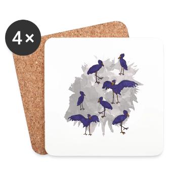 Shoebill Bird Ornithologist Forest I Gift - Coasters (set of 4) - white - Front