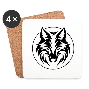 Wolf - Untersetzer (4er-Set) - Weiß - Vorne
