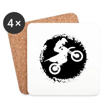 Le plaisir de la moto - Dessous de verre (lot de 4) - blanc - Devant