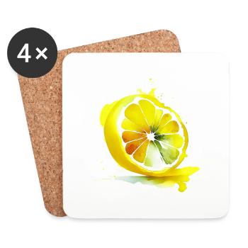 Lemon Splash - Coasters (set of 4) - white - Front