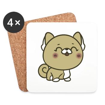 Chiot mignon - Dessous de verre (lot de 4) - blanc - Devant