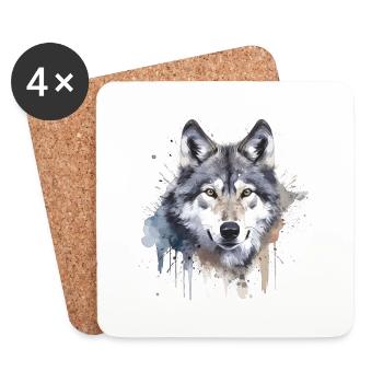 Wolf 2 - Coasters (set of 4) - white - Front