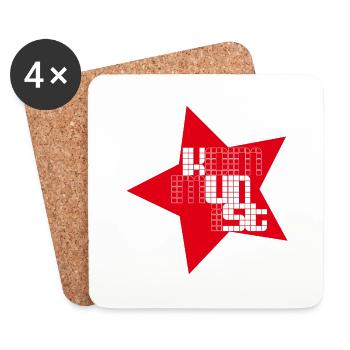 KommUNiST - Untersetzer (4er-Set) - Weiß - Vorne