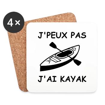 J'peux pas j'ai kayak - Dessous de verre (lot de 4) - blanc - Devant
