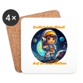 First Day of School Astronaut Design - Coasters (set of 4) - white - Front