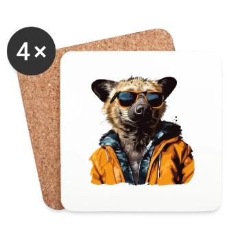 Street style spotted hyena | Hyena lovers - Coasters (set of 4) - white - Front