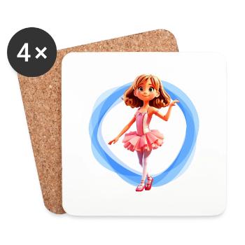 Ballet girl blue - Coasters (set of 4) - white - Front