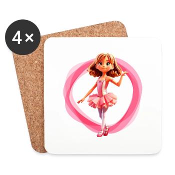 Ballet girl pink - Coasters (set of 4) - white - Front