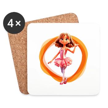 Ballet Girl Yellow - Coasters (set of 4) - white - Front