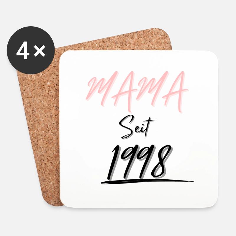 MAMA Seit 1998 - Untersetzer (4er-Set) - Weiß