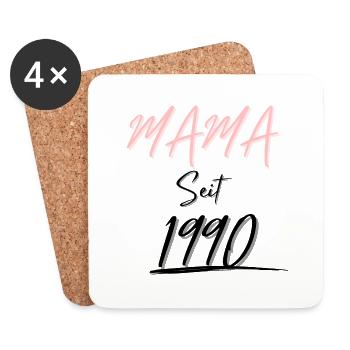MAMA Seit 1990 - Untersetzer (4er-Set) - Weiß - Vorne