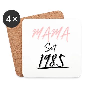 MAMA Seit 1985 - Untersetzer (4er-Set) - Weiß - Vorne