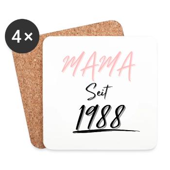 MAMA Seit 1988 - Untersetzer (4er-Set) - Weiß - Vorne