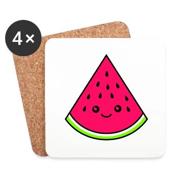 melone lustig - Untersetzer (4er-Set) - Weiß - Vorne