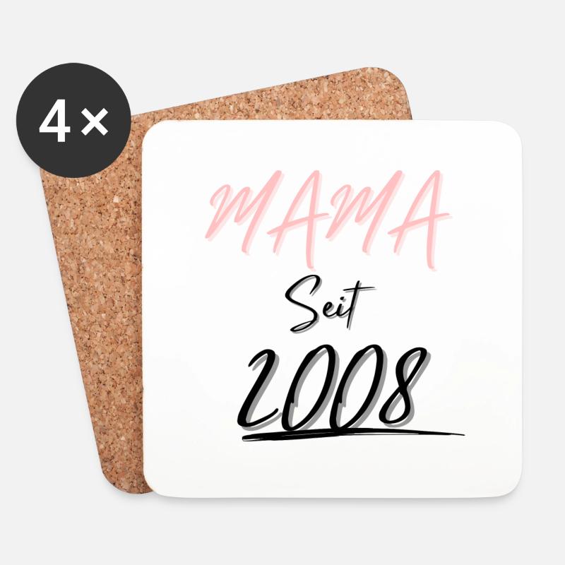 MAMA Seit 2008 - Untersetzer (4er-Set) - Weiß