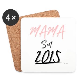 MAMA Seit 2015 - Untersetzer (4er-Set) - Weiß - Vorne