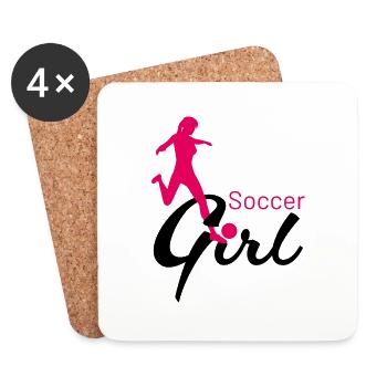 Soccer Girl Passing Game - Coasters (set of 4) - white - Front