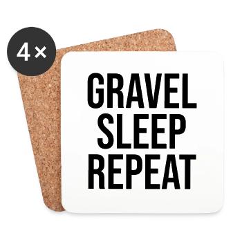 Gravel Sleep Repeat Road Bike Gravel Bike - Coasters (set of 4) - white - Front
