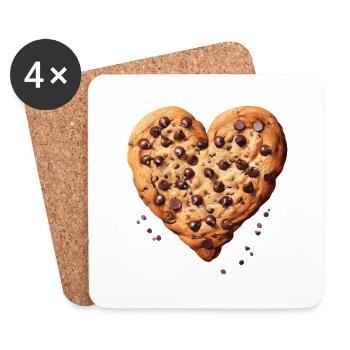 J’aime ... Cookies - Dessous de verre (lot de 4) - blanc - Devant