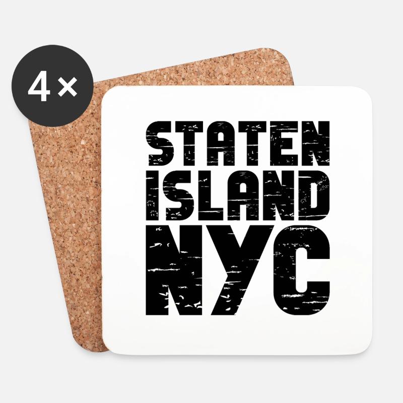 Staten Island - Coasters (set of 4) - white