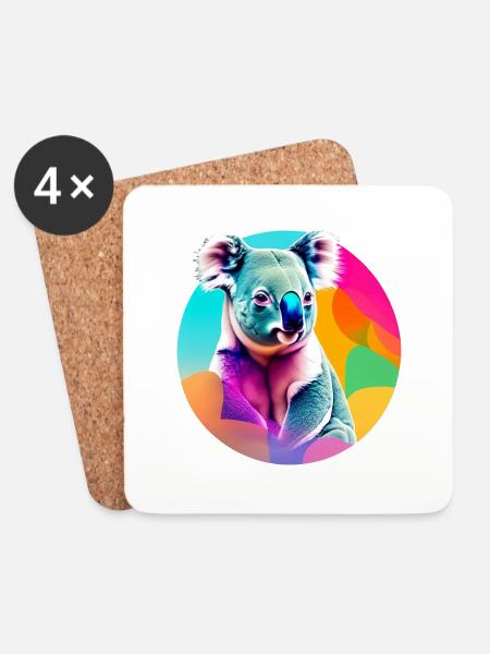 Koala - Untersetzer (4er-Set) - Weiß