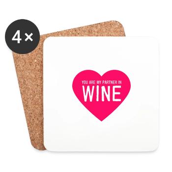 Partner in wine - Coasters (set of 4) - white - Front