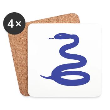 Trigonozepale blaue Schlange - Untersetzer (4er-Set) - Weiß - Vorne