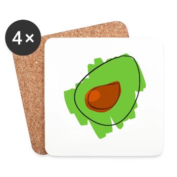 Avocado - Untersetzer (4er-Set) - Weiß - Vorne