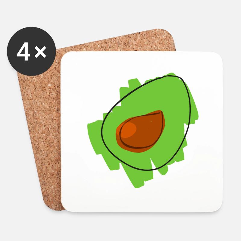 avocado - Coasters (set of 4) - white