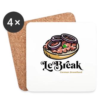 Le Break Mett Brötchen mit Zwiebeln - Untersetzer (4er-Set) - Weiß - Vorne