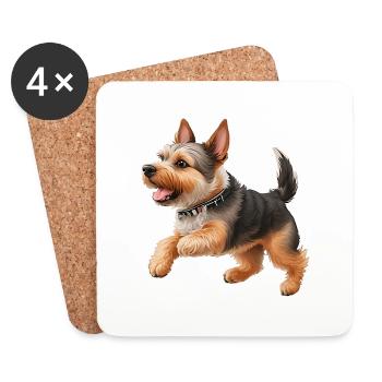 Yorkshire Terrier - Coasters (set of 4) - white - Front