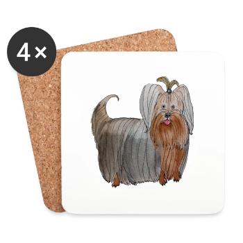Yorkshire terrier - Coasters (set of 4) - white - Front