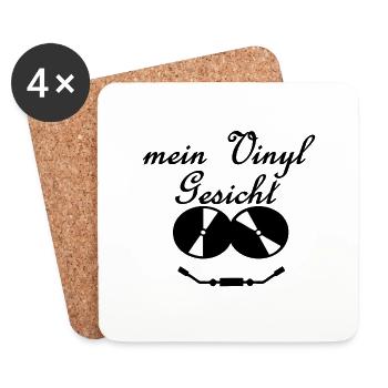 vinyl Gesicht - Untersetzer (4er-Set) - Weiß - Vorne