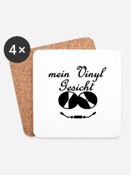 vinyl Gesicht - Untersetzer (4er-Set) - Weiß