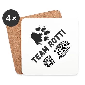 Rottweiler - Team Rotti - Untersetzer (4er-Set) - Weiß - Vorne