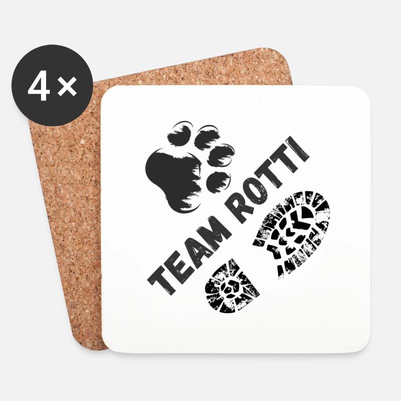 Rottweiler - Team Rotti - Untersetzer (4er-Set) - Weiß