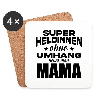 Mutter Spruch Geschenk Mama Muttertag - Untersetzer (4er-Set) - Weiß - Vorne