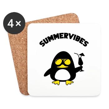beach duck summervibes - Untersetzer (4er-Set) - Weiß - Vorne