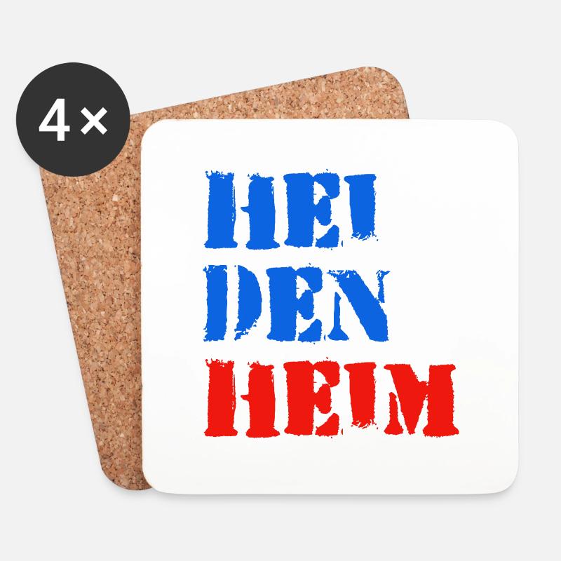 Heidenheim blau rot - Untersetzer (4er-Set) - Weiß