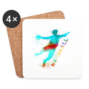 Handball, handballer, Beach handball, Graffiti - Coasters (set of 4) - white - Front