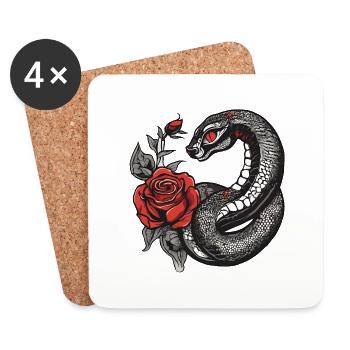 Snake - Coasters (set of 4) - white - Front