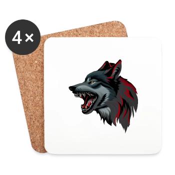 Wolf - Untersetzer (4er-Set) - Weiß - Vorne