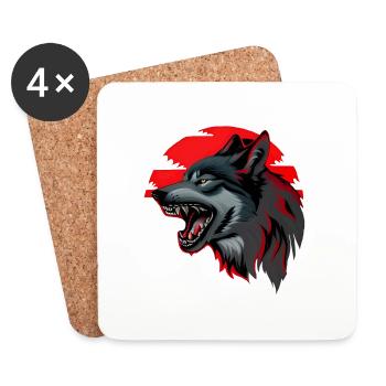 wolf - Coasters (set of 4) - white - Front