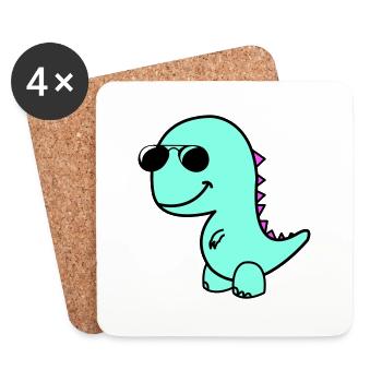cool dino - Untersetzer (4er-Set) - Weiß - Vorne