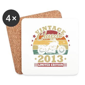 Vintage Classic Birthday Gift Born In 2013 - Coasters (set of 4) - white - Front